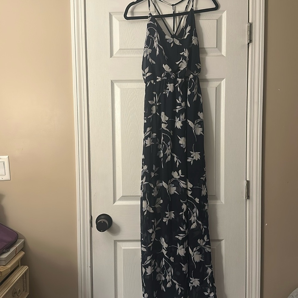 Sienna Sky Navy and White Floral Maxi Dress